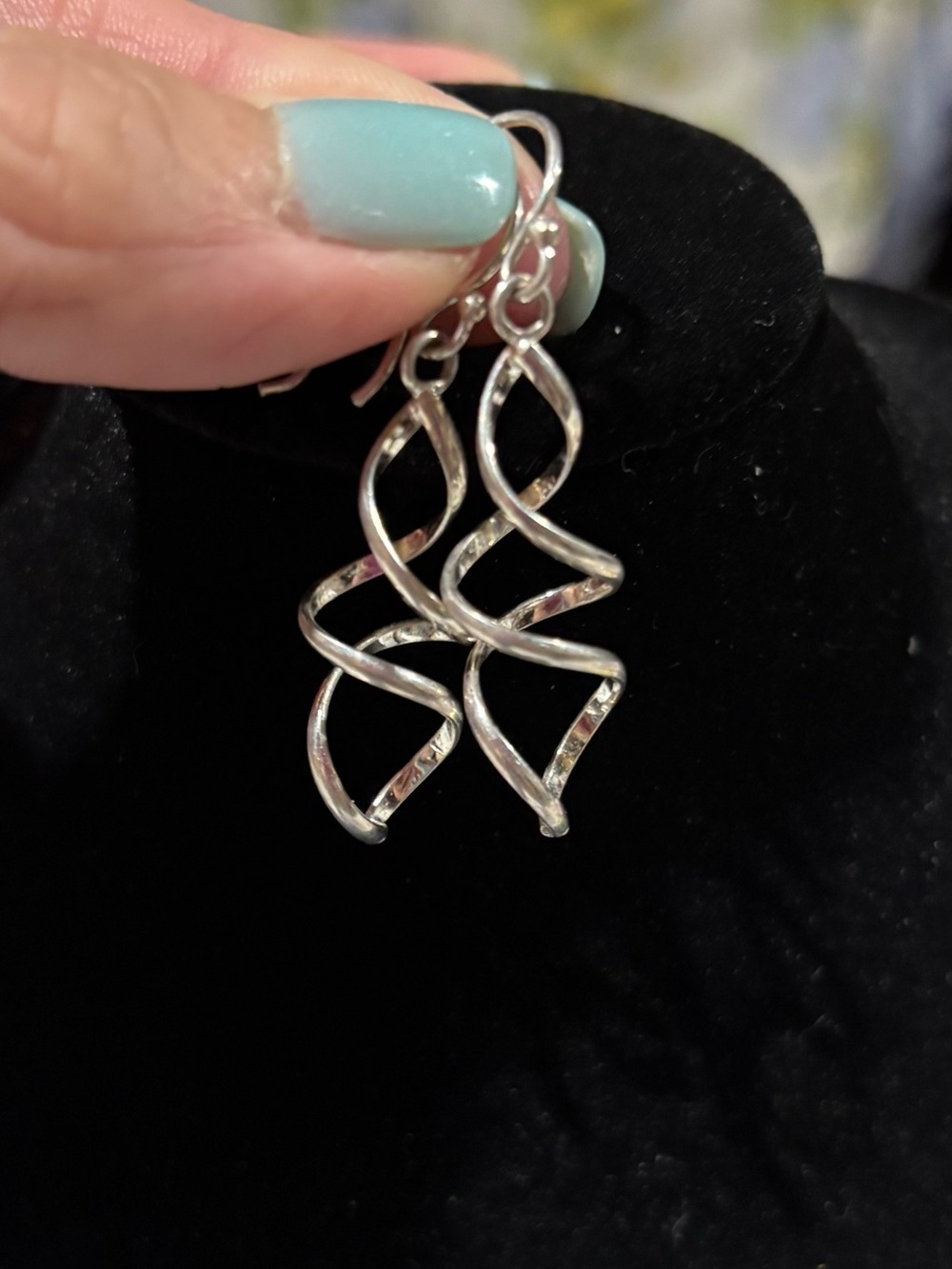 Navajo, silver dangle earrings